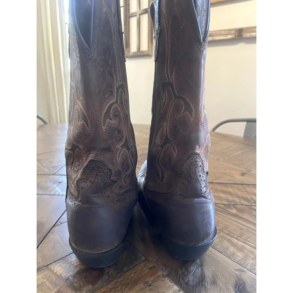 Women's Justin Pointed Toe Brown Boots Size 8B - Picture 2 of 10